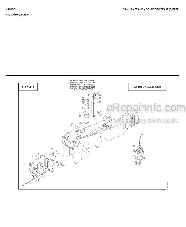 Photo 4 - Manitou MLT742 MLT1035L Turbo LSU S4 E3 Parts Catalog Telescopic Handler