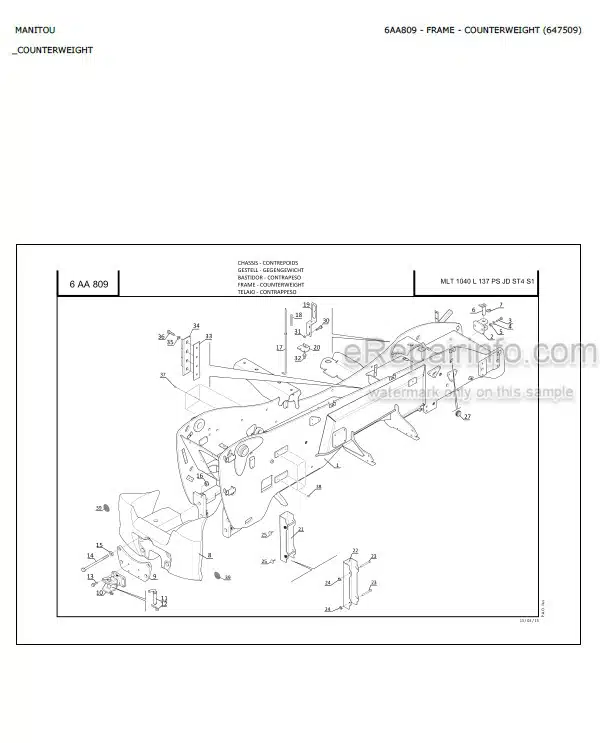 Photo 11 - Manitou MLT840-115 MLT840-137 MLT1040L 115 PS JD ST4 S1 Parts Catalog Telescopic Handler