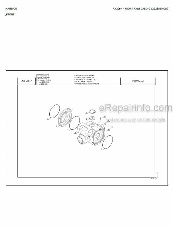 Photo 3 - Manitou MLT840-115 MLT840-137 MLT1040L 115 PS JD ST4 S1 Parts Catalog Telescopic Handler