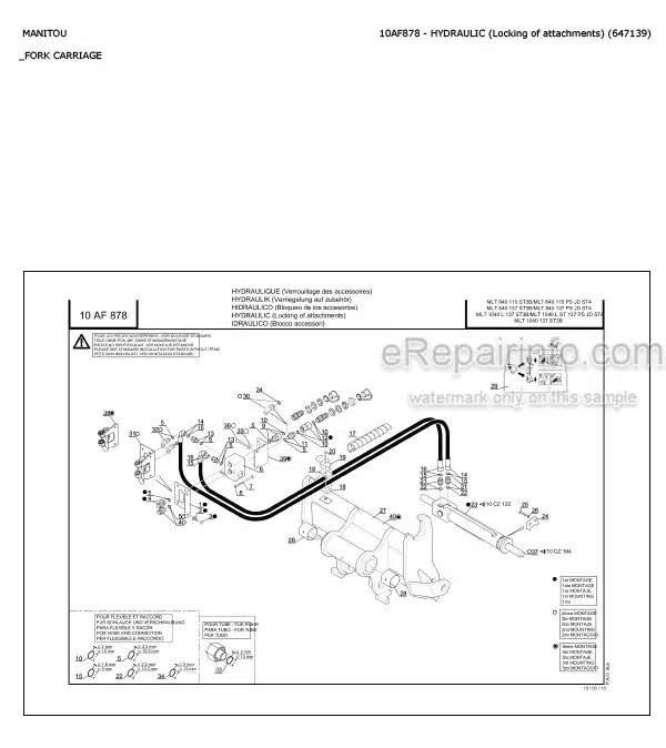 Photo 4 - Manitou MLT840-115 MLT840-137 MLT1040L-137 MLT1040L MLT1040-137 Parts Catalog Telescopic Handler