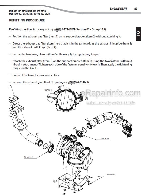 Photo 6 - Manitou MLT840-115 MLT840-137 MLT-X840-137 MLT1040-137 MLT1040L-137 MLT-X1040L-137 Repair Manual Telescopic Handler