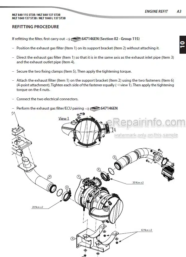 Photo 6 - Manitou MLT840-115 MLT840-137 MLT-X840-137 MLT1040-137 MLT1040L-137 MLT-X1040L-137 Repair Manual Telescopic Handler
