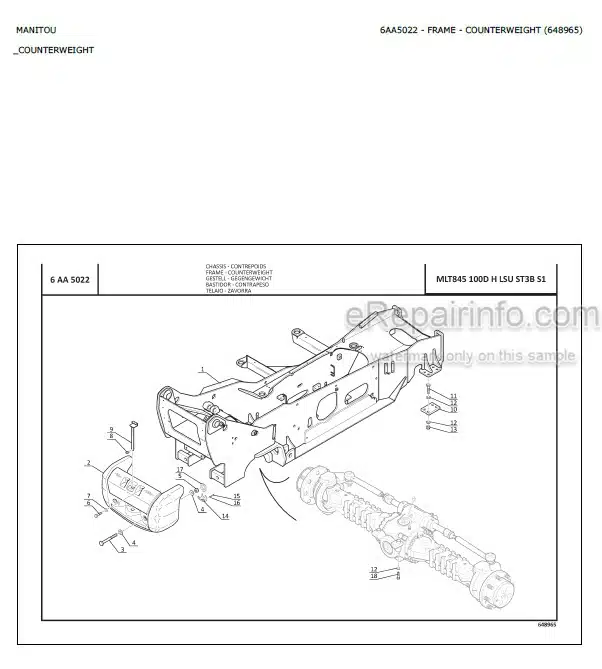 Photo 9 - Manitou MLT845-100D LSU ST3B S1 Parts Catalog Telescopic Handler