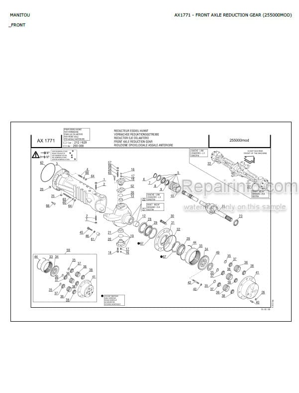 Photo 5 - Manitou MLT845-120LSU MLT940L-120LSU Serie 3 E2 Parts Catalog Telescopic Handler