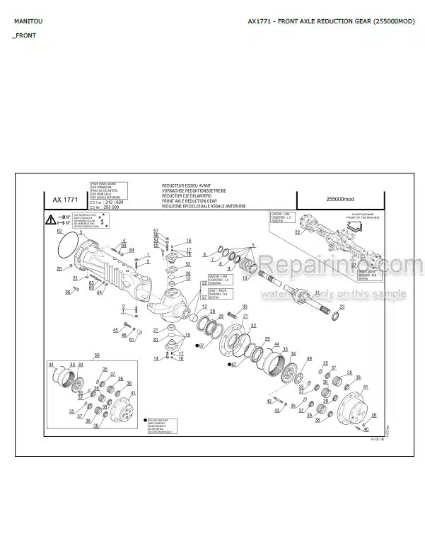 Photo 4 - Manitou MLT845-120LSU MLT940L-120LSU Serie 3 E2 Parts Catalog Telescopic Handler