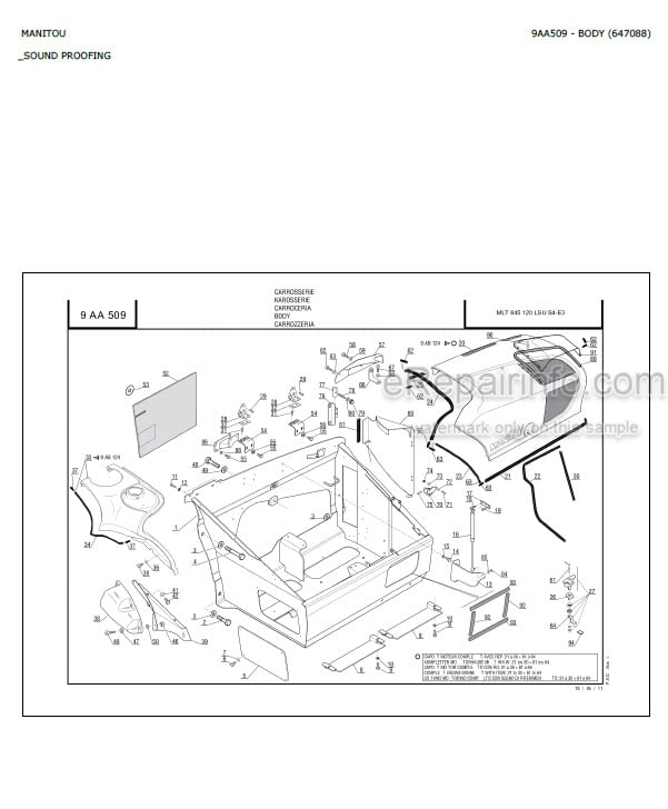 Photo 1 - Manitou MLT845-120LSU S4 E3 Parts Catalog Telescopic Handler