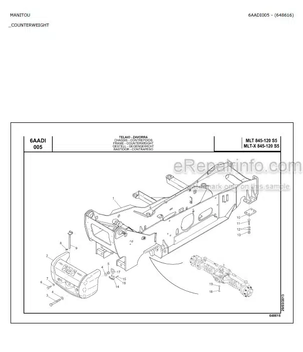 Photo 8 - Manitou MLT845-120 MLT-X845-120 S5 E3 Parts Catalog Telescopic Handler