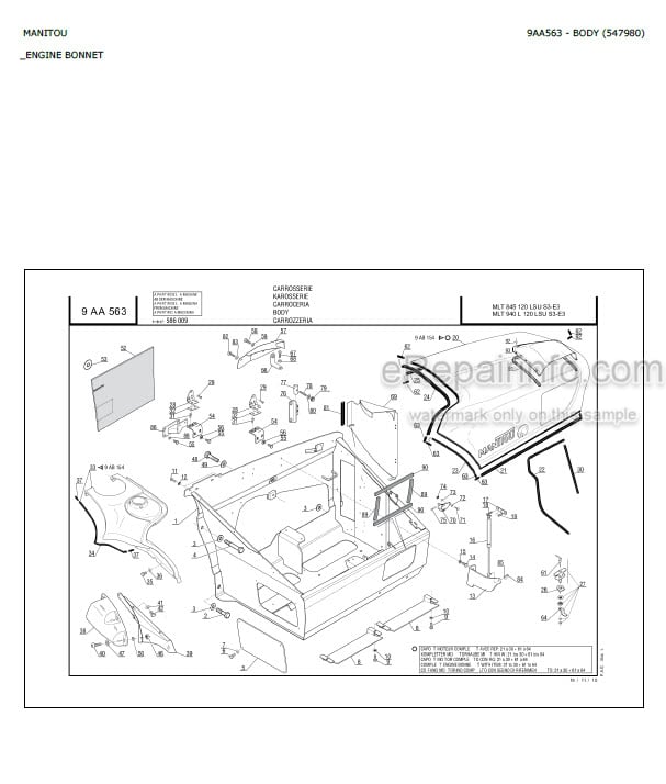 Photo 4 - Manitou MLT845-120 MLT940L-120 LSU S3 E3 Parts Catalog Telescopic Handler