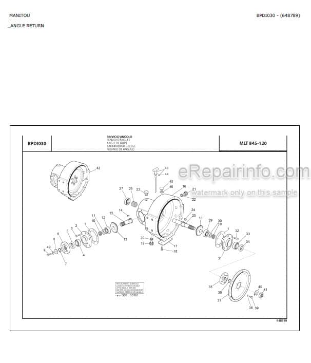Photo 4 - Manitou MLT845-120 Parts Catalog Telescopic Handler