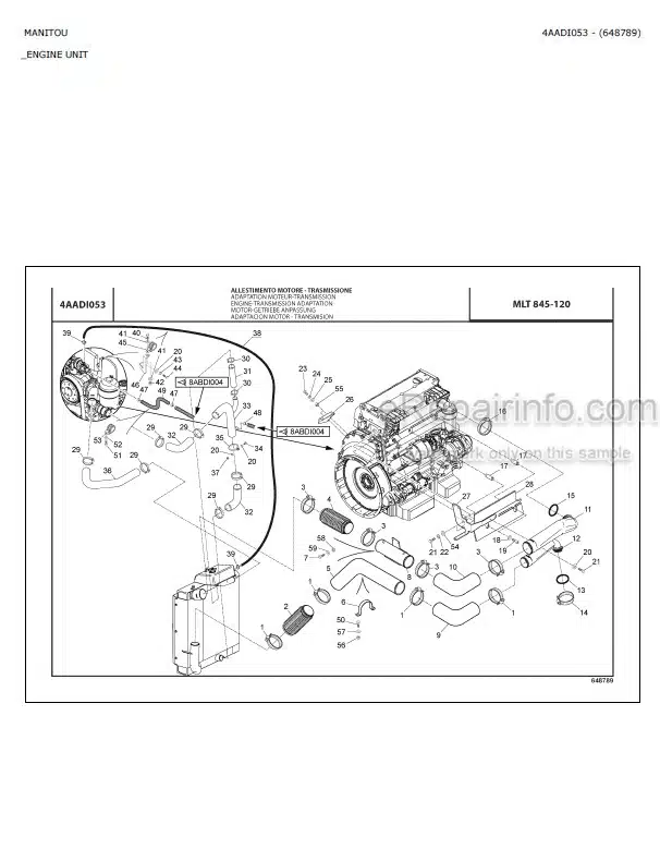 Photo 7 - Manitou MLT845-120 Parts Catalog Telescopic Handler