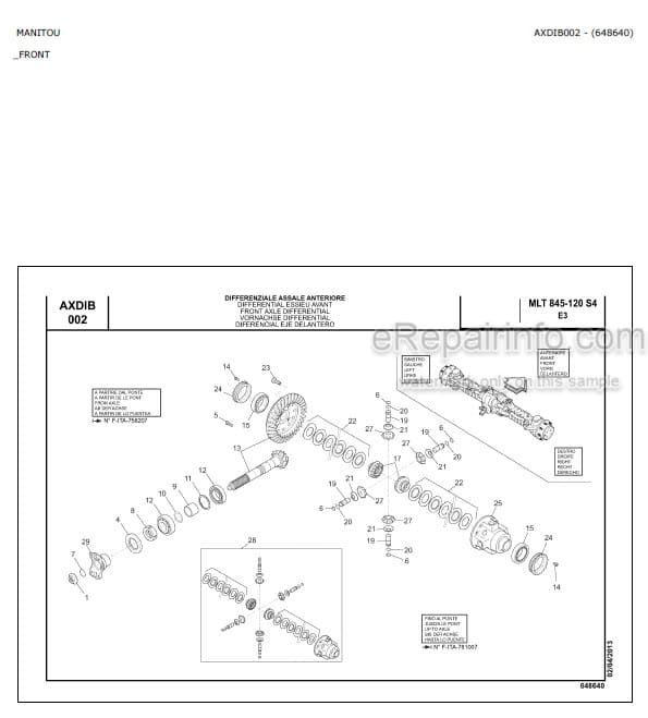 Photo 4 - Manitou MLT845-120 S4 E3 Parts Catalog Telescopic Handler