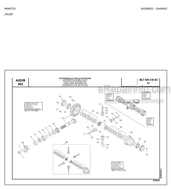 Photo 4 - Manitou MLT845-120 S4 E3 Parts Catalog Telescopic Handler