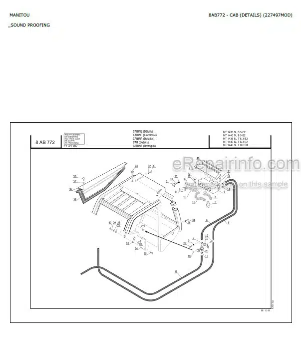Photo 3 - Manitou MLT845H LSU S2 Parts Catalog Telescopic Handler
