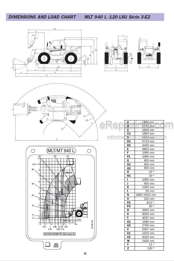 Photo 5 - Manitou MLT845-120LSU MLT940-120LSU ML635 MT940L MT1235S MT1240L MT1335SL MT1340SL MT1435SL MT1440SL MT1740SL MT1340SL MT1340SL Turbo Repair Manual Telescopic Handler