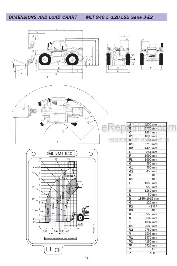 Photo 5 - Manitou MLT845-120LSU MLT940-120LSU ML635 MT940L MT1235S MT1240L MT1335SL MT1340SL MT1435SL MT1440SL MT1740SL MT1340SL MT1340SL Turbo Repair Manual Telescopic Handler