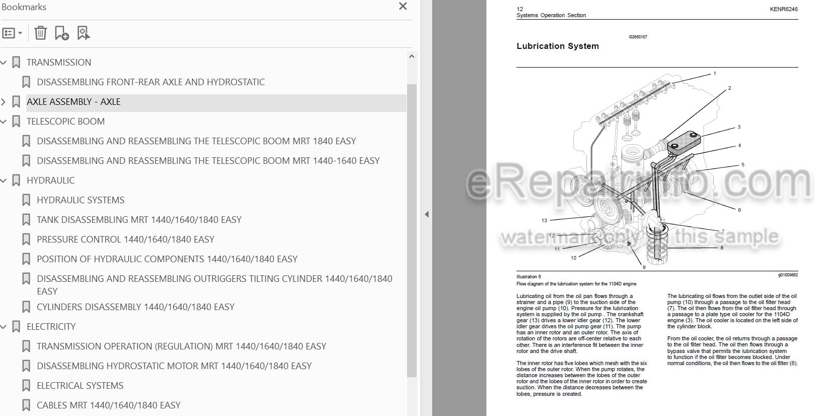 Photo 5 - Manitou MRT1440 MRT1640 MRT1840 Repair Manual Telescopic Handler