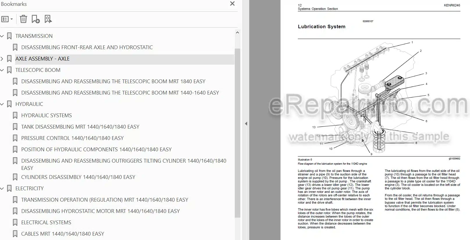 Photo 5 - Manitou MRT1440 MRT1640 MRT1840 Repair Manual Telescopic Handler