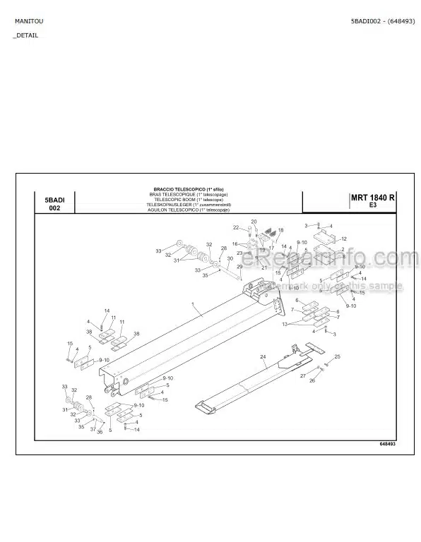 Photo 6 - Manitou MRT3050 Privilege Parts Catalog Telescopic Handler