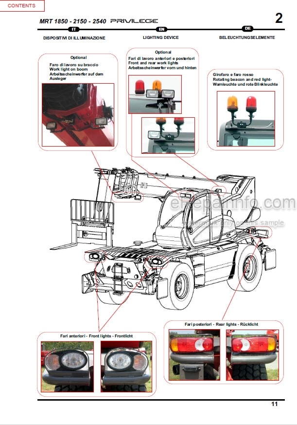 Photo 4 - Manitou MRT1850 MRT2150 MRT2540 Privilege E3 Operators Manual Telescopic Handler