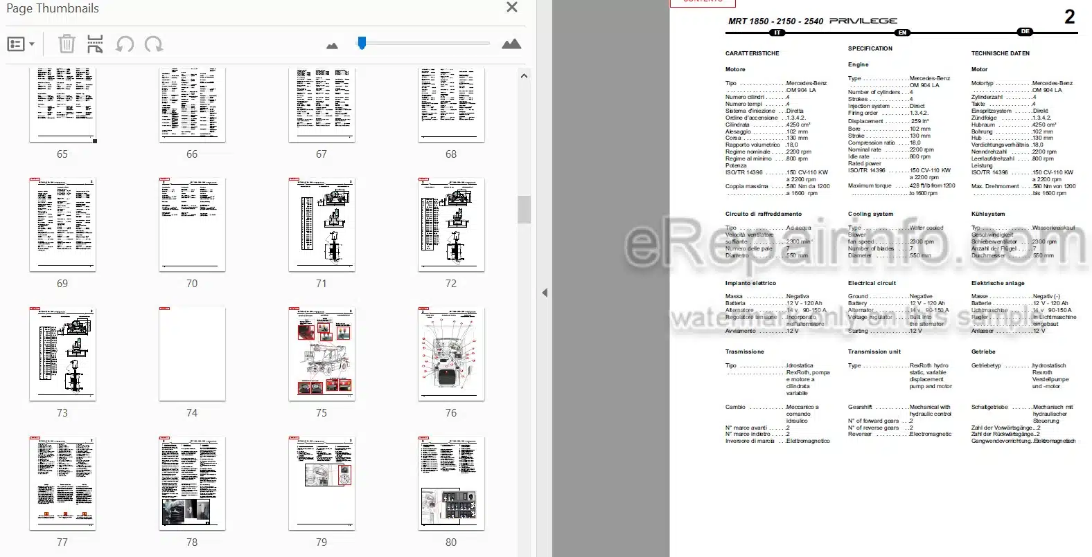 Photo 4 - Manitou MRT1850 MRT2150 MRT2540 Privilege Operators Manual Telescopic Handler -413079