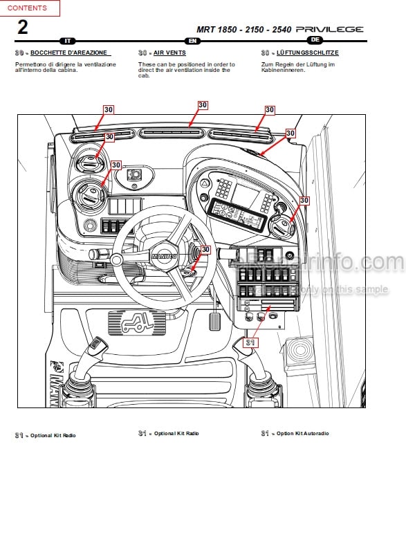 Photo 3 - Manitou MRT1850 MRT2150 MRT2540 Privilege Operators Manual Telescopic Handler -413079