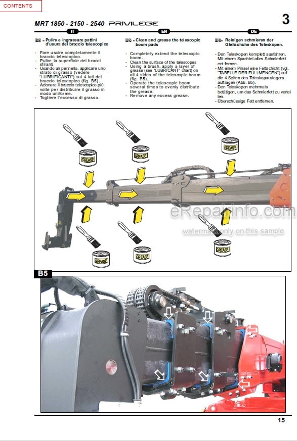 Photo 1 - Manitou MRT1850 MRT2150 MRT2540 Privilege Operators Manual Telescopic Handler -413079
