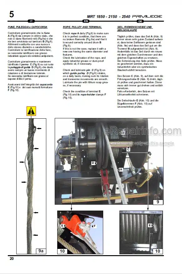 Photo 8 - Manitou MRT1850 MRT2150 MRT2540 Privilege E3 Operators Manual Telescopic Crane