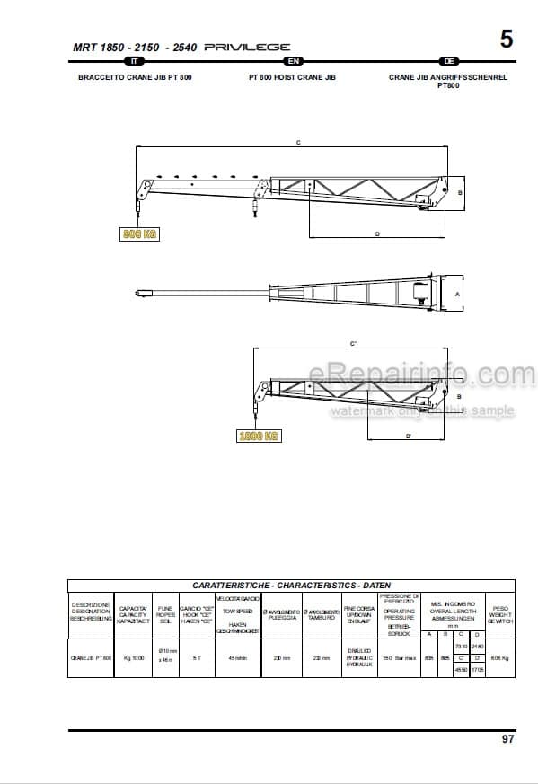 Photo 5 - Manitou MRT1850 MRT2150 MRT2540 Privilege E3 Operators Manual Telescopic Crane