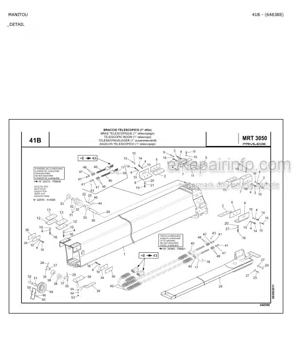 Photo 4 - Manitou MRT3050 Privilege Parts Catalog Telescopic Handler