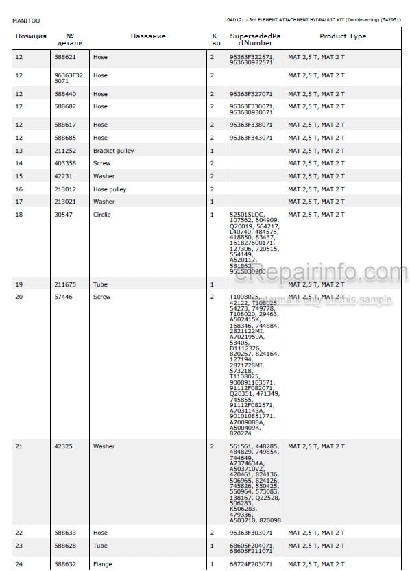 Photo 3 - Manitou MSI20D To MH25-4T Buggie S2-E2 Parts Catalog Forklift