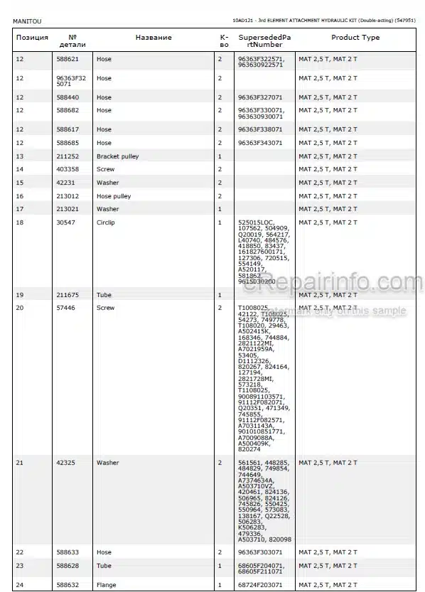 Photo 3 - Manitou MSI20D To MH25-4T Buggie S2-E2 Parts Catalog Forklift