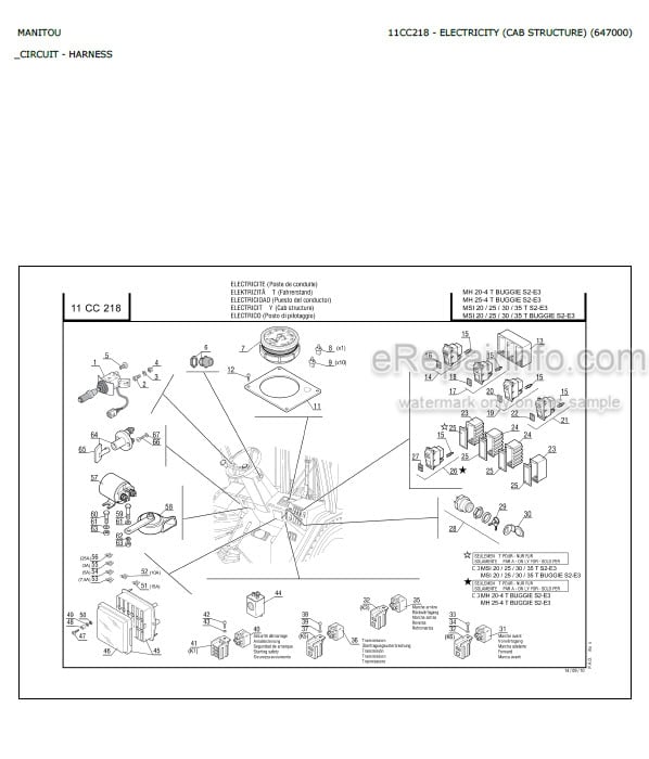 Photo 3 - Manitou MSI20 MSI25 MSI30 MSI35T MH20-4T MH25-4T Buggie S2-E3 Parts Catalog Forklift