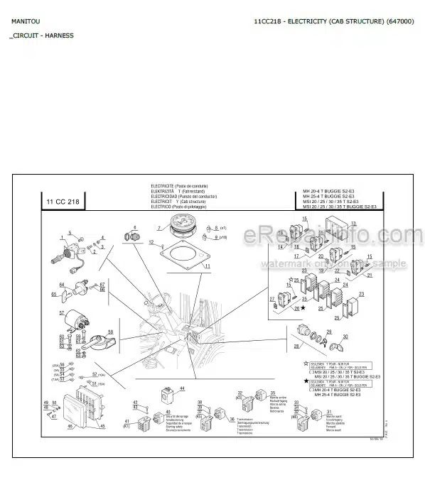 Photo 3 - Manitou MSI20 MSI25 MSI30 MSI35T MH20-4T MH25-4T Buggie S2-E3 Parts Catalog Forklift