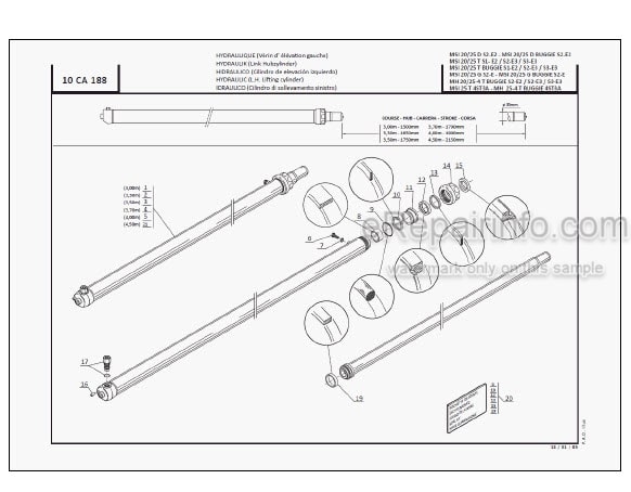Photo 5 - Manitou MSI20 To MH25-4D Buggie Parts Catalog Forklift Mast
