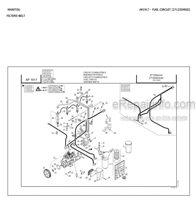 Photo 8 - Manitou MT-X1030S T S4 E3 Parts Catalog Telescopic Handler