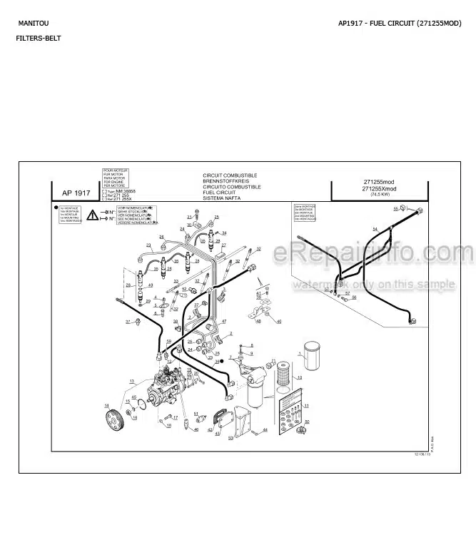 Photo 8 - Manitou MT-X1030S T S4 E3 Parts Catalog Telescopic Handler