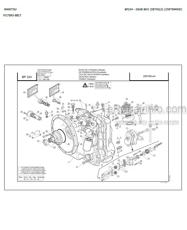 Photo 7 - Manitou MT-X1030S T S5 E3 Parts Catalog Telescopic Handler