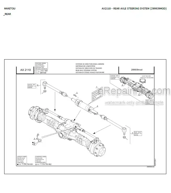 Photo 6 - Manitou MT-X1440A MT-X1840A E3 Parts Catalog Telescopic Handler