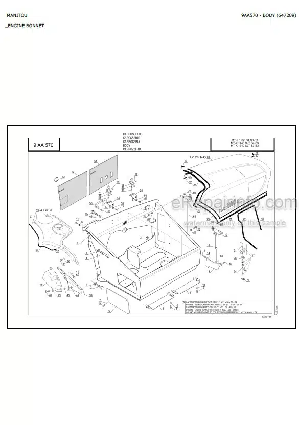 Photo 6 - Manitou M-X30-4 M30-2H M-X30-2 M30-2 M26-4P M26-2H M26-2P M30-4P ST3B S4 EU Parts Catalog Forklift Mast