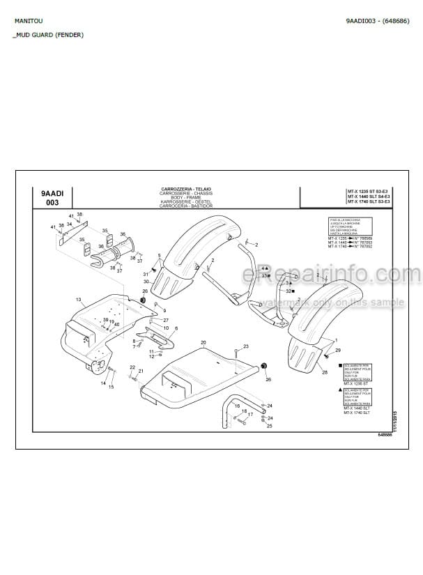 Photo 5 - Manitou MT-X1740SLT S3 E3 Parts Catalog Telescopic Handler