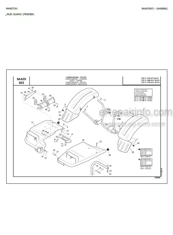 Photo 5 - Manitou MT-X1740SLT S3 E3 Parts Catalog Telescopic Handler