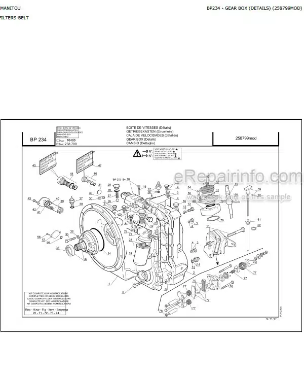 Photo 10 - Manitou MT-X732SD E3 Parts Catalog Telescopic Handler