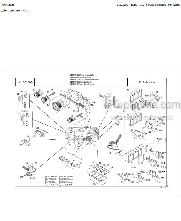 Photo 5 - Manitou MT-X732SD E3 Parts Catalog Telescopic Handler