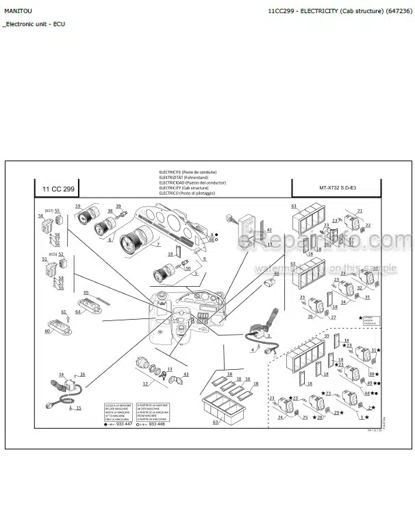 Photo 5 - Manitou MT-X732SD E3 Parts Catalog Telescopic Handler
