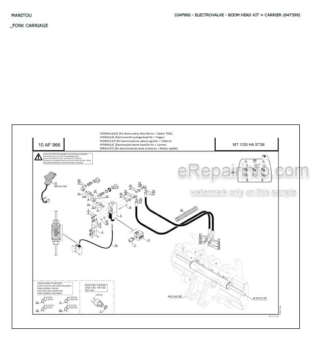 Photo 1 - Manitou MT1335HA ST3B Parts Catalog Telescopic Handler