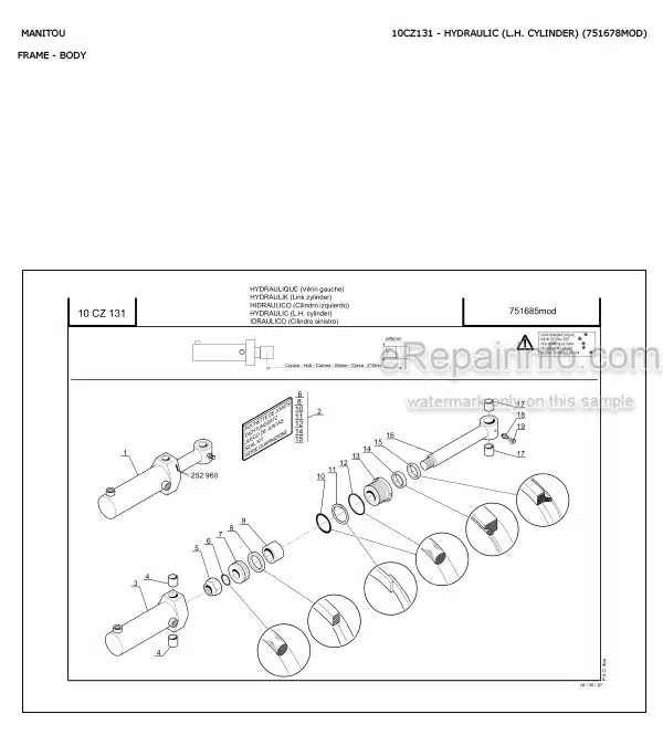 Photo 4 - Manitou MT1440A MT1840A Privilege Parts Catalog Telescopic Handler