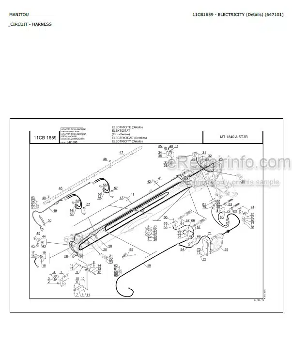 Photo 3 - Manitou MT1440A MT1840A ST3B Parts Catalog Telescopic Handler