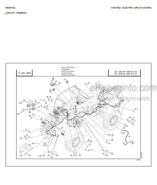 Photo 5 - Manitou MT1440HA MT1840HA 100P ST4 S1 Parts Catalog Telescopic Handler