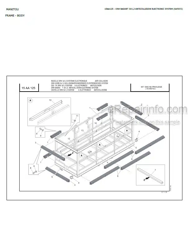 Photo 7 - Manitou MT1440H MT1840H ST3B Parts Catalog Telescopic Handler