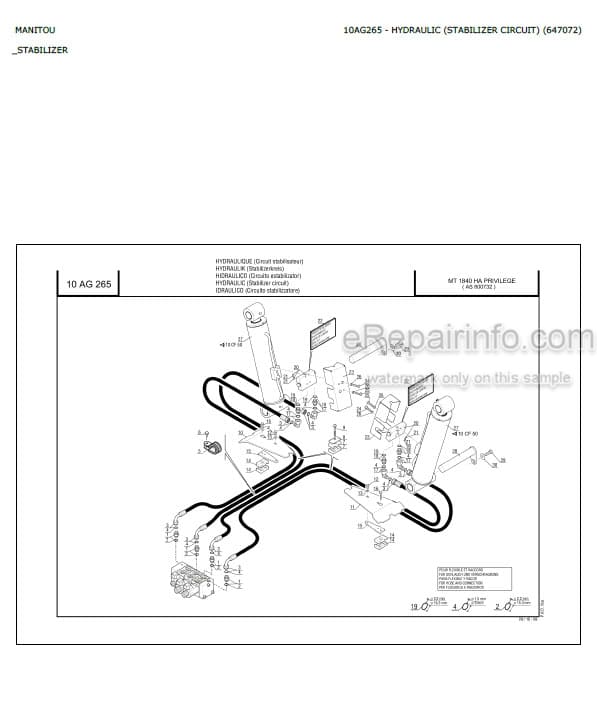 Photo 5 - Manitou MT1440HA MT1840HA Privilege Parts Catalog Telescopic Handler